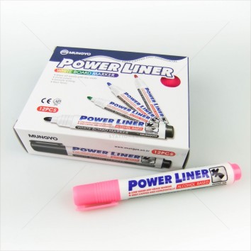 MUNGYO ปากกาไวท์บอร์ด POWER LINER <1/12> สีชมพู